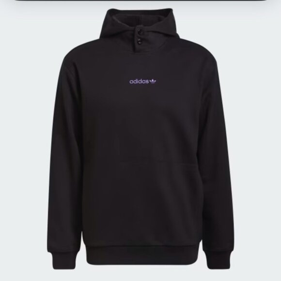 Adidas Black Pullover Hoodie Sweater – Men’s Medium, 100% Cotton - Picture 1 of 11